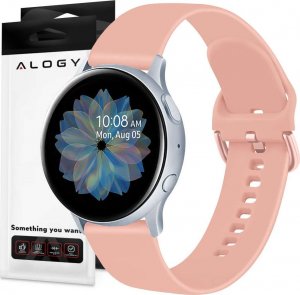 Alogy Alogy Gumowy Uniwersalny pasek sportowy soft band do smartwatcha 20mm Beżowy uniwersalny 1