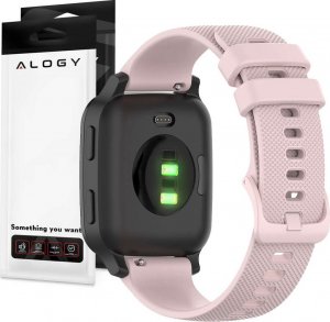 Alogy Alogy Gumowy Uniwersalny pasek sportowy soft band do smartwatcha 20mm Beżowy uniwersalny 1