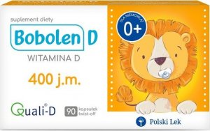 Polski Lek Bobolen D, Witamina D 400 j.m., 90 kapsułek 1