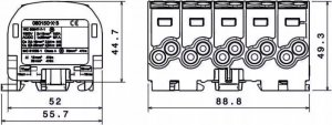 Simet Blok rozdzielczy - odgałęźny Al/Cu SCB 25-5X (80150) SIMBLOCK sza/nie/zie 81500020 2