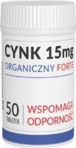 UNIPHAR Cynk 15mg Organiczny Forte, 50 tabletek - Długi termin ważności! 1