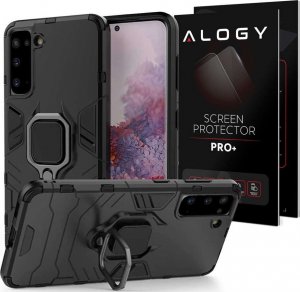 Alogy Etui Alogy Stand Ring Armor do Samsung Galaxy S21 Plus czarne + Szkło 1