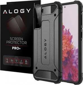 Alogy Etui Alogy Hard Armor do Samsung Galaxy S21 Plus szare + Szkło 1