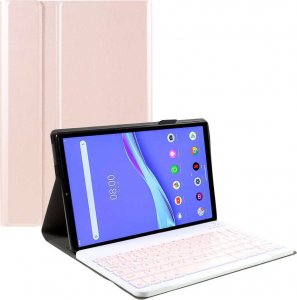 Etui na tablet Alogy Etui Alogy Smart klawiatura bluetooth do Lenovo Tab M10 Plus 10.3 TB-X606 Różowe + Szkło 10