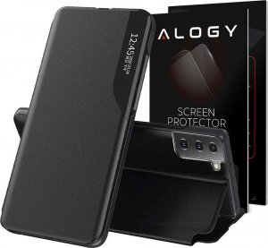 Alogy Etui z klapką portfel Alogy skórzane Smart View Cover do Samsung Galaxy S21 Plus + Szkło 1