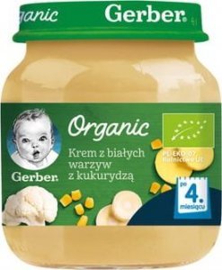 Gerber Gerber Organic Krem z białych warzyw z kukurydzą dla niemowląt po 4 miesiącu 125 g 1