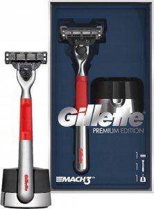 Gillette Gillette Mach3 Zestaw Maszynka+Podstawka Czerwona 1