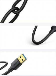 Kabel USB Ugreen USB-A - USB-A 3 m Czarny (90576) 8