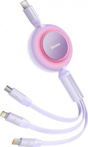 Kabel USB Baseus USB-C - USB-C + microUSB + Lightning 1.1 m Fioletowy (CAMJ010205) 5
