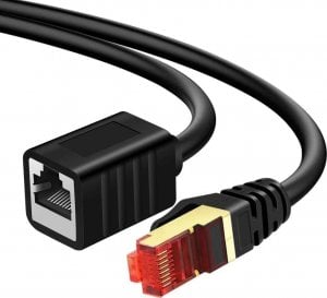 Spacetronik Kabel LAN przedłużacz CAT7 czarny 8m 10Gbps/s internetowe złącze RJ45 1