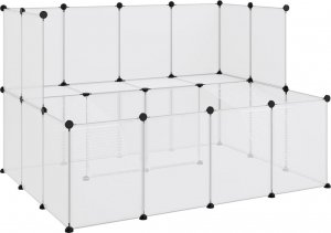 vidaXL Klatka dla małych zwierząt, bezbarwna, 143x107x93 cm, PP i stal 2