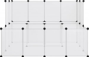 vidaXL Klatka dla małych zwierząt, bezbarwna, 143x107x93 cm, PP i stal 3