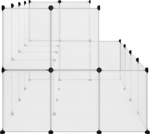 vidaXL Klatka dla małych zwierząt, bezbarwna, 143x107x93 cm, PP i stal 4
