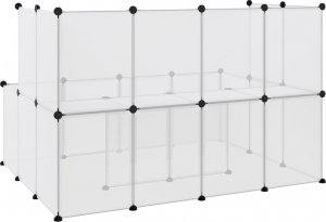 vidaXL Klatka dla małych zwierząt, bezbarwna, 143x107x93 cm, PP i stal 5