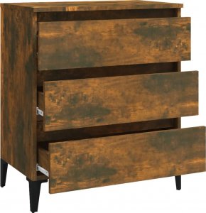 vidaXL Komoda, przydymiony dąb, 60x35x69 cm, materiał drewnopochodny 6