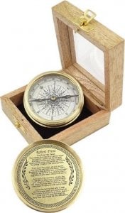 Upominkarnia Kompas mosiężny w pudełku drewnianym C-57A 1