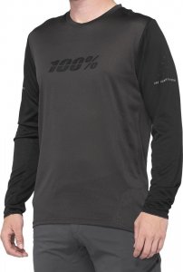 100% Koszulka męska 100% RIDECAMP Long Sleeve Jersey długi rękaw Black Charcoal roz. XL 3