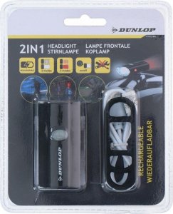 Dunlop LAMPA ROWEROWA 2W1 ŁADOWANIE usb, UCHWYT DO MOCOWANIA NA KASKU 2