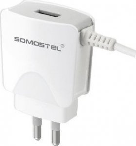 Ładowarka Somostel ŁADOWARKA SIECIOWA 2A KABEL IPHONE  BIAŁA SOMOSTEL 2100mAh SMS-A03 3