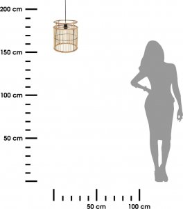 Lampa wisząca H&S Decoration Lampa sufitowa bambusowa BOHO beżowa E27 3