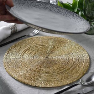 Vilde Mata kuchenna złota na stół podkładka pod talerz sztućce okrągła 30 cm 3