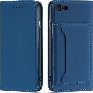 Hurtel Magnet Card Case etui do iPhone SE 2022 / SE 2020 / iPhone 8 / iPhone 7 pokrowiec portfel na karty kartę podstawka niebieski 1