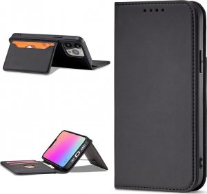 Hurtel Magnet Card Case etui do iPhone 13 Pro Max pokrowiec portfel na karty kartę podstawka czarny 12