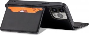 Hurtel Magnet Card Case etui do iPhone 13 Pro Max pokrowiec portfel na karty kartę podstawka czarny 3