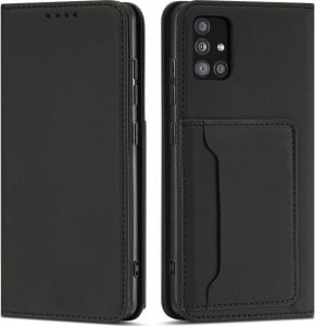 Hurtel Magnet Card Case etui do Samsung Galaxy A52 5G pokrowiec portfel na karty kartę podstawka czarny 1