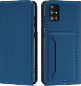 Hurtel Magnet Card Case etui do Samsung Galaxy A53 5G pokrowiec portfel na karty kartę podstawka niebieski 1