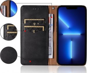 Hurtel Magnet Strap Case etui do Samsung Galaxy A53 5G pokrowiec portfel + mini smycz zawieszka czarny 5