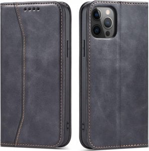 Hurtel Magnet Fancy Case etui do iPhone 12 Pro pokrowiec portfel na karty kartę podstawka czarny 1