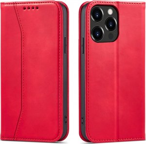 Hurtel Magnet Fancy Case etui do iPhone 13 Pro Max pokrowiec portfel na karty kartę podstawka czerwony 1