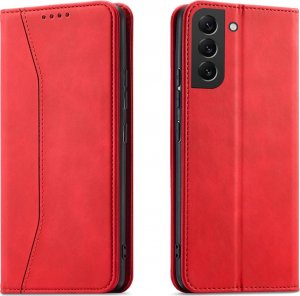 Hurtel Magnet Fancy Case etui do Samsung Galaxy S22+ (S22 Plus) pokrowiec portfel na karty kartę podstawka czerwony 1