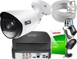 BCS Monitoring 4K zestaw do firmy domu BCS Rejestrator cyfrowy BCS-L-SXVR0401-4KE-III 1x Kamera BCS-TA18FWR3 Akcesoria 1