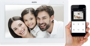 Eura Monitor EURA VDA-08C5 - biały, dotykowy, LCD 7'', FHD, WiFi, pamięć obrazów, SD 128GB 1