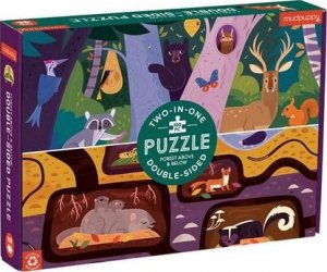 Mudpuppy Mudpuppy - puzzle dwustronne las nad i pod ziemią 1