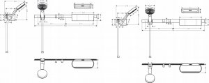 Zestaw prysznicowy Hansgrohe Pakiet główka prysznicowa 105 3jet Activation EcoSmart, panel ścienny 70 cm i akcesoria, czarny matowy 2