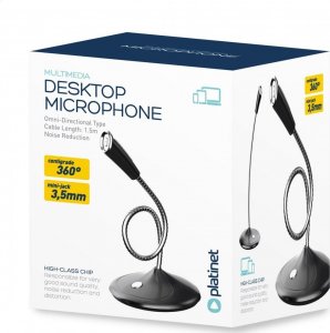 Mikrofon Platinet Office/Home Desktop Jack 3.5 czarny (45576) 2