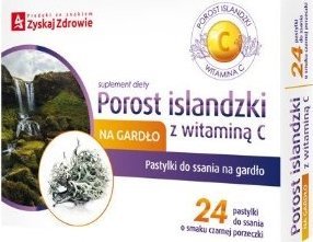 Zyskaj Zdrowie Porost islandzki z witaminą C, 24 pastylki do ssania - Długi termin ważności! 1