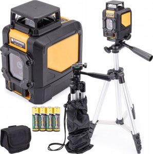 Powermat POZIOMICA LASEROWA/LASER KRZYŻOWY 360 + STATYW I FUTERAŁ PM-PLK-360T 1