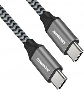 Kabel USB PremiumCord USB-C - USB-C 1 m Czarno-szary (ku31cw1) 1