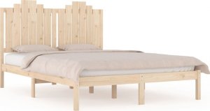 vidaXL Rama łóżka, lite drewno sosnowe, 135x190 cm, podwójna 2