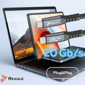 Kabel USB Reagle Thunderbolt 3 USB-C - USB-C 1 m Czarny 3