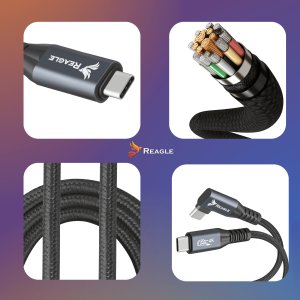 Kabel USB Reagle USB-C - USB-C 3 m Czarno-szary 9