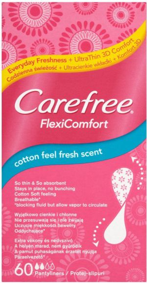 Carefree Flexi Comfort Cotton Feel Fresh Scent Wkładki higieniczne 60szt 1