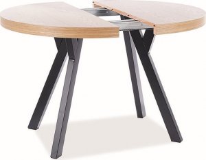 SIGNAL MEBLE Stół rozkładany DOMINGO 100 (100-250) okleina dębowa/czarny SIGNAL 3