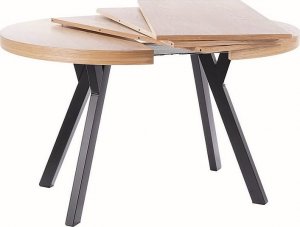 SIGNAL MEBLE Stół rozkładany DOMINGO 100 (100-250) okleina dębowa/czarny SIGNAL 4