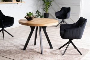 SIGNAL MEBLE Stół rozkładany DOMINGO 100 (100-250) okleina dębowa/czarny SIGNAL 6