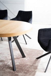 SIGNAL MEBLE Stół rozkładany DOMINGO 100 (100-250) okleina dębowa/czarny SIGNAL 9